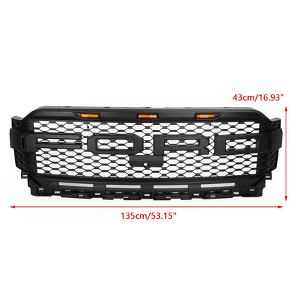 2021-2023 F150 Ford Raptor Replacement ABS Front Bumper Grille Grill W/ LED Generic