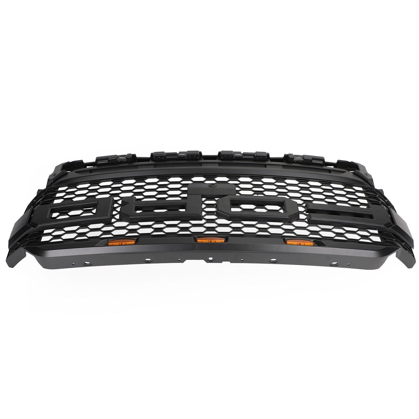 Ford F150 2021 2022 2023 Raptor Style Grill Front Bumper Honeycomb Matte Black Grille With LED Light