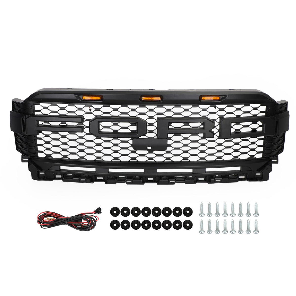 2021-23 F150 Ford Raptor Replacement ABS Front Bumper Grille Grill W/ LED Generic