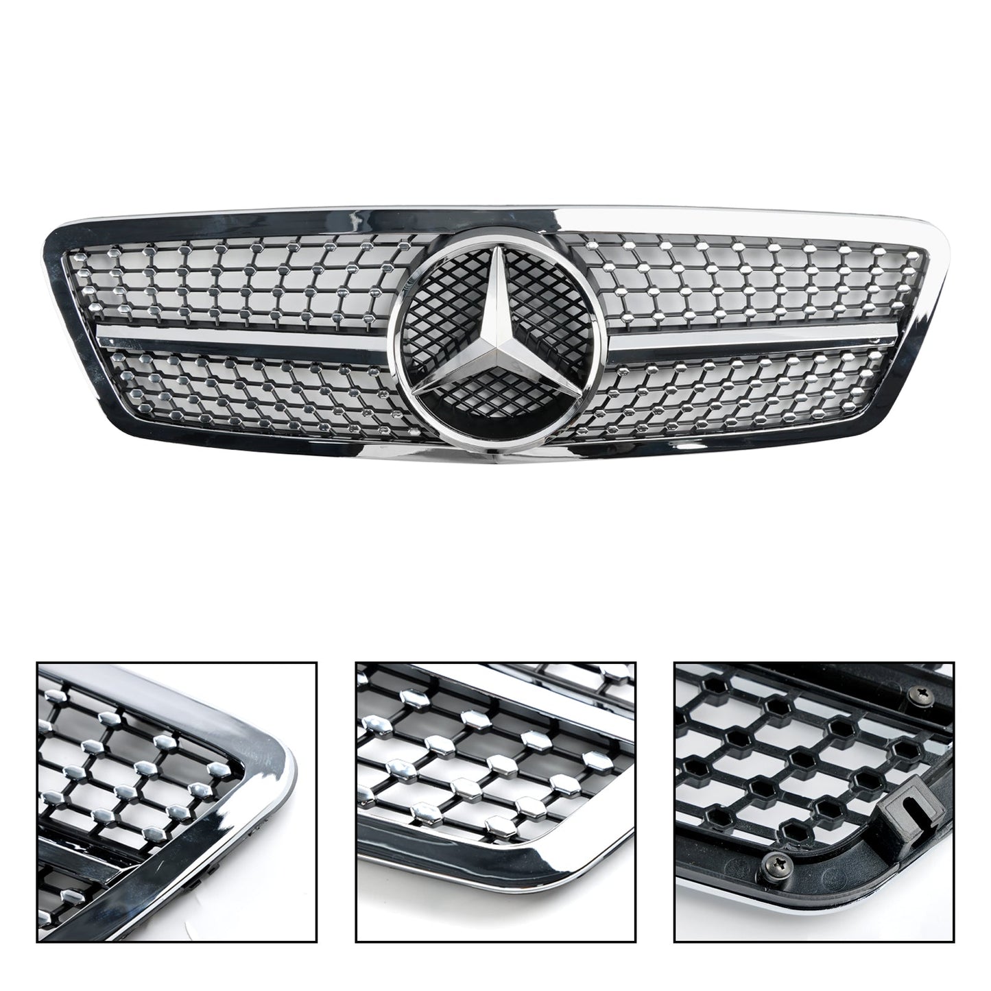 2001-2007 Mercedes-Benz C-Class W203 Front Bumper Grille Chrome Replacement Grill