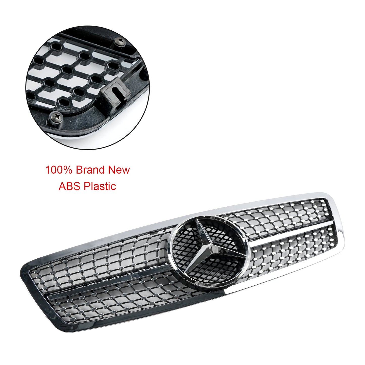 2001-2007 Mercedes-Benz C-Class W203 Front Bumper Grille Chrome Replacement Grill