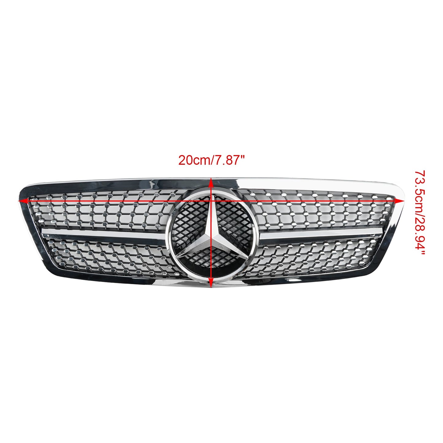 2001-2007 Mercedes-Benz C-Class W203 Front Bumper Grille Chrome Replacement Grill