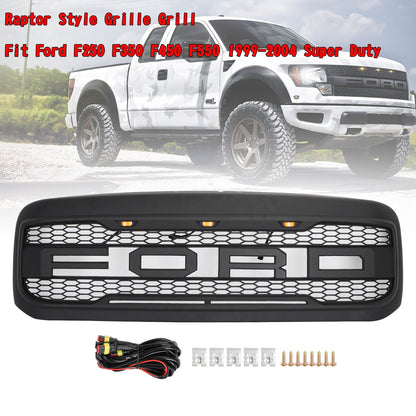 1999-2004 Excursion F250 F350 F450 F550 Ford Raptor Style Grill Replacement Super Duty Black Generic