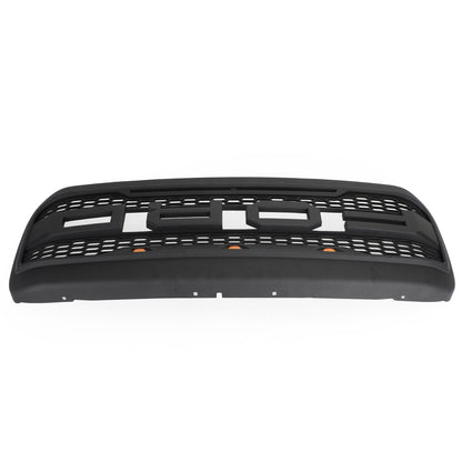 Raptor Style Grill For 1999-2004 Ford F250 F350 F450 Super Duty Front Bumper Black Honeycomb Grille W/ LED & Letter