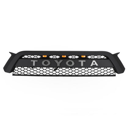 Toyota 2010-2013 4Runner TRD Pro Style Front Bumper Grill Matte Black Grille W/ LED Light