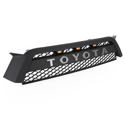 Toyota 2010-2013 4Runner TRD Pro Style Front Bumper Grill Matte Black Grille W/ LED Light