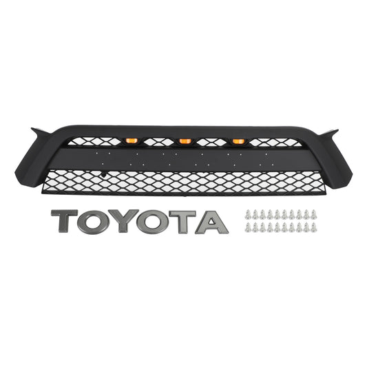Toyota 2010-2013 4Runner TRD Pro Style Front Bumper Grill Matte Black Grille W/ LED Light