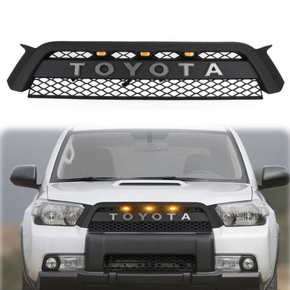 Toyota 2010-2013 4Runner TRD Pro Style Front Bumper Grill Matte Black Grille W/ LED Light