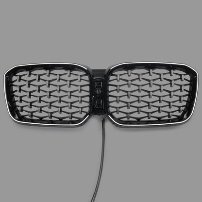BMW X3 G01 / X4 G02 2022-2025 Black Kidney Front Grill Air Intake Radiator Bumper Grille W/ LED Strip Light
