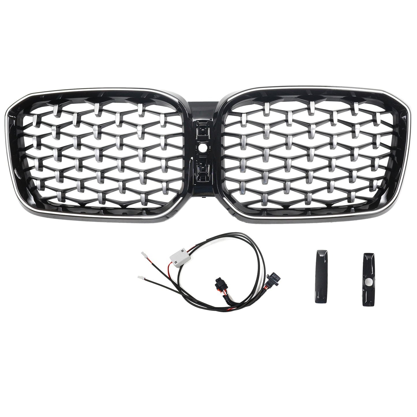 BMW X3 G01 / X4 G02 2022-2025 Black Kidney Front Grill Air Intake Radiator Bumper Grille W/ LED Strip Light