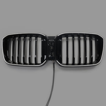 BMW X3 G01 / X4 G02 2022-2025 Black Kidney Front Grill Air Intake Radiator Bumper Grille W/ LED Strip Light
