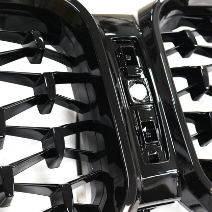 BMW X3 G01 / X4 G02 2022-2025 Black Kidney Front Grill Air Intake Radiator Bumper Grille W/ LED Strip Light
