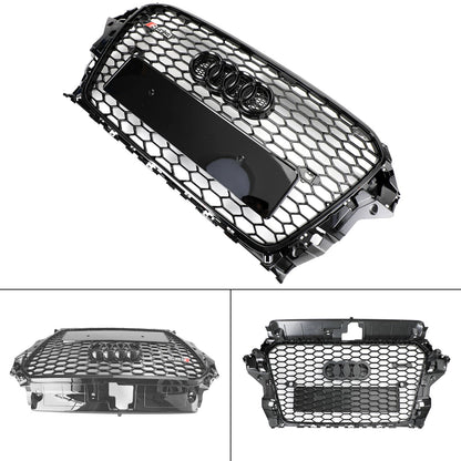 2013-2016 Audi A3 / A3 Sline / S3 Front Grill Air Intake Radiator Glossy Black RS Honeycomb Bumper Grille With Rings Emblem