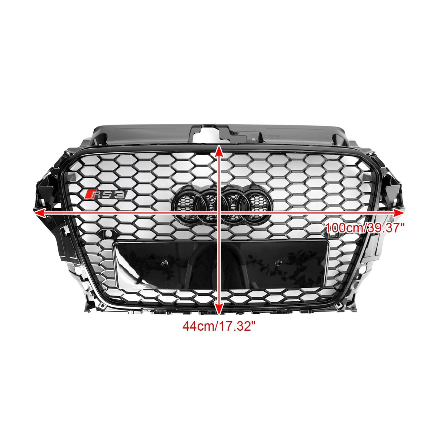 2013-2016 Audi A3/ A3 Sline/ S3 Black Grill Replacement Front Bumper Grille W/ Ring Emblem
