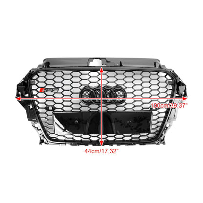 2013-2016 Audi A3/ A3 Sline/ S3 Black Grill Replacement Front Bumper Grille W/ Ring Emblem