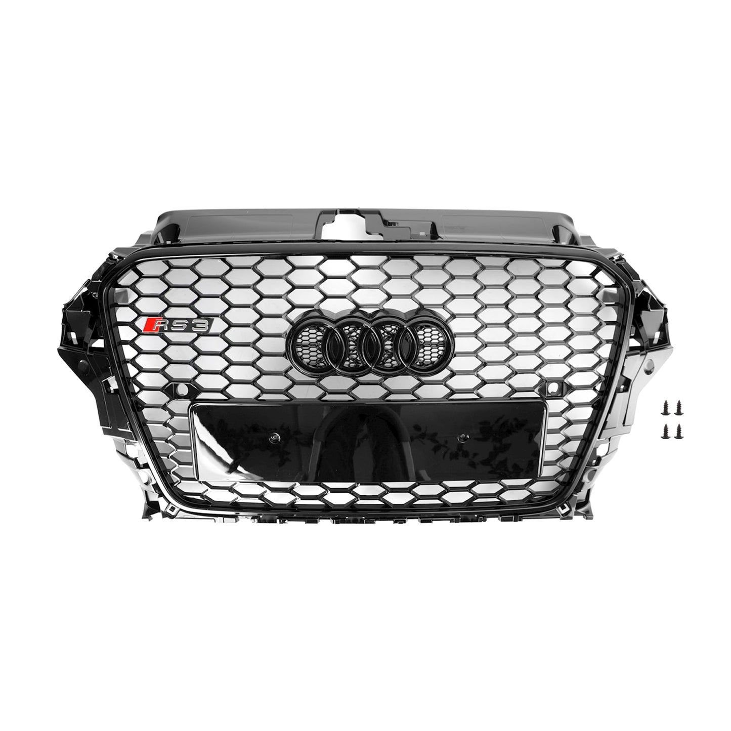 2013-2016 Audi A3/ A3 Sline/ S3 Black Grill Replacement Front Bumper Grille W/ Ring Emblem