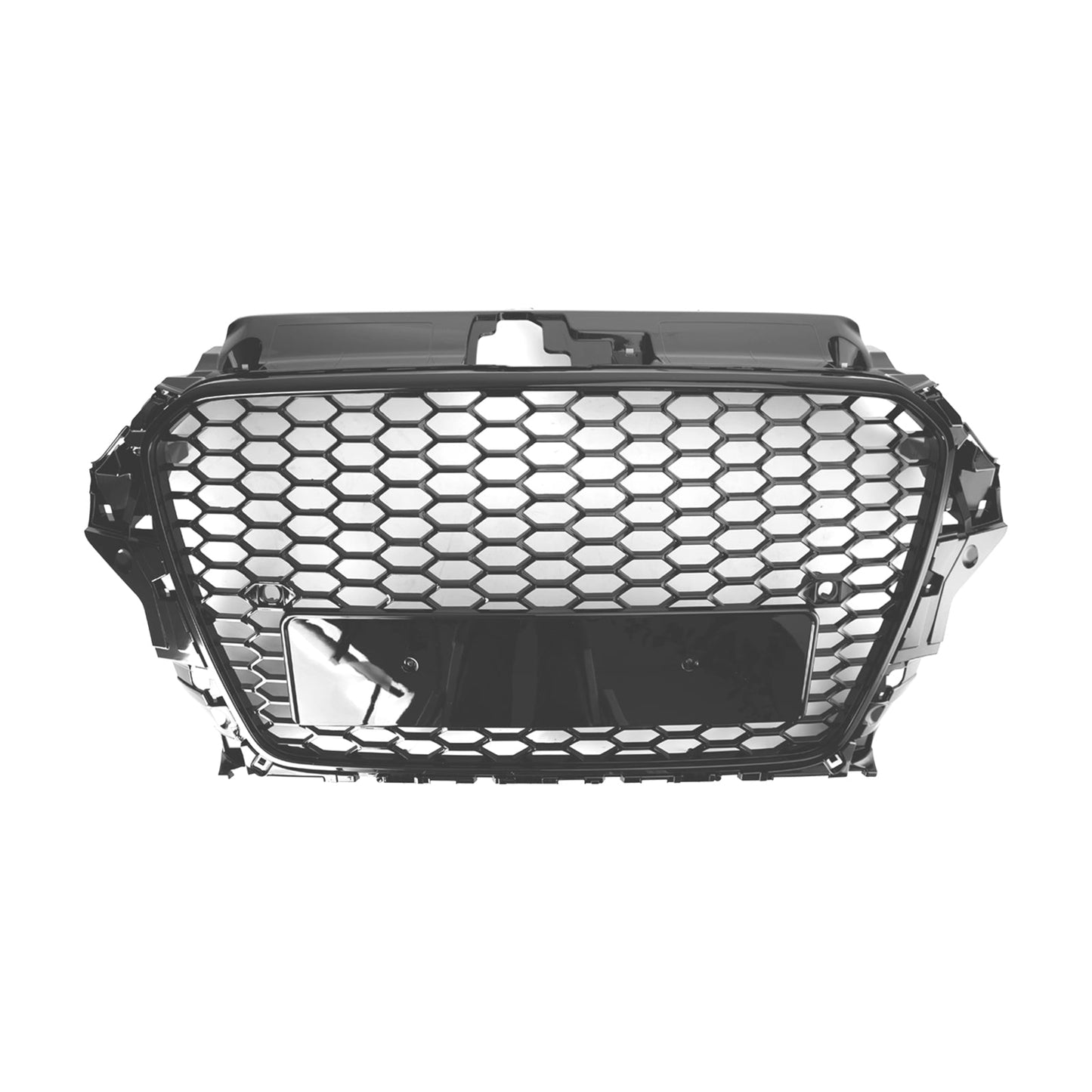2013-2016 Audi A3 / A3 Sline / S3 Front Grill Air Intake Radiator Glossy Black RS Honeycomb Bumper Grille With Rings Emblem