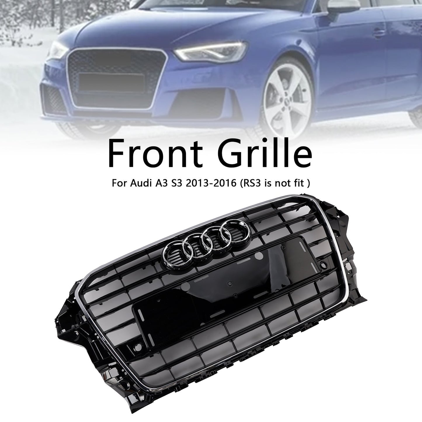 2013-2016 Audi A3 S3 Chrome S3 Style 8V3853651 Front Bumper Grille Grill