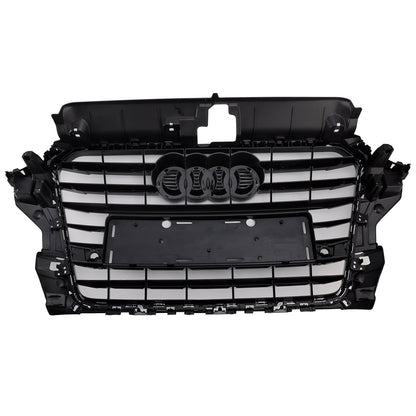 2013-2016 Audi A3/ A3 Sline/ S3 Front Bumper Chrome Black Mesh Slat Grill S3 Style Grill