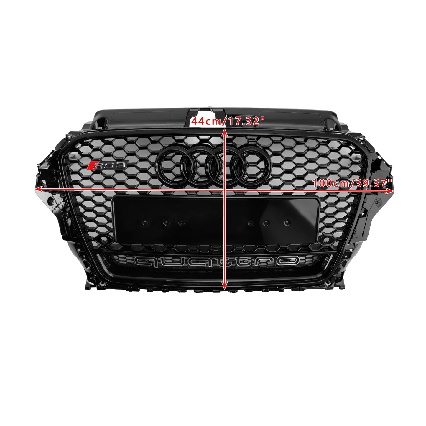 2013-2016 Audi A3/ A3 Sline/ S3 Black Grill Replacement Front Bumper Grille W/ Ring Emblem