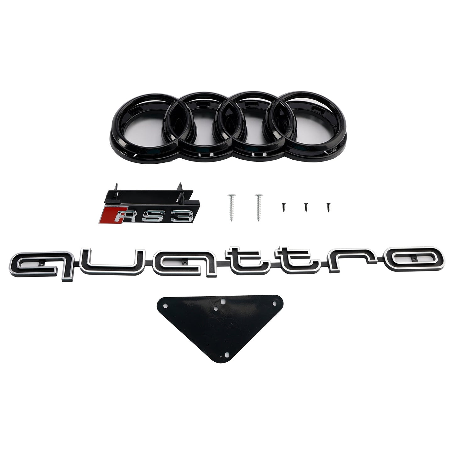 2013-2016 Audi A3/ A3 Sline/ S3 Black Grill Replacement Front Bumper Grille W/ Ring Emblem