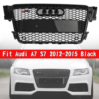 Audi 2008-2012 A5 S5 B8 Grill Replacement RS5 Style Hood Honeycomb Sport Mesh Black Grille