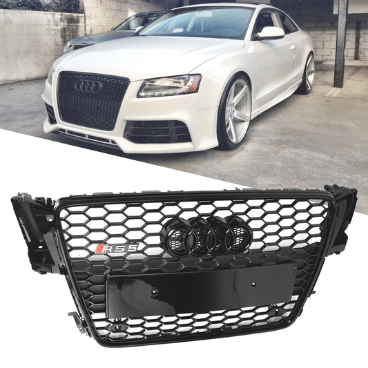 2008-2012 Audi A5/ A5 Sline/ S5 B8 Honeycomb Glossy Black Grille RS5 Sport Front Bumper Grill