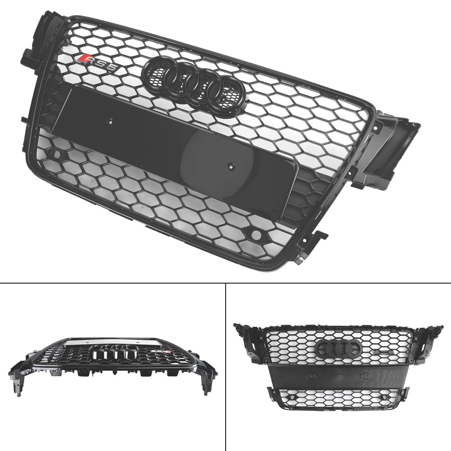 2008-2012 Audi A5/ A5 Sline/ S5 B8 Honeycomb Glossy Black Grille RS5 Sport Front Bumper Grill