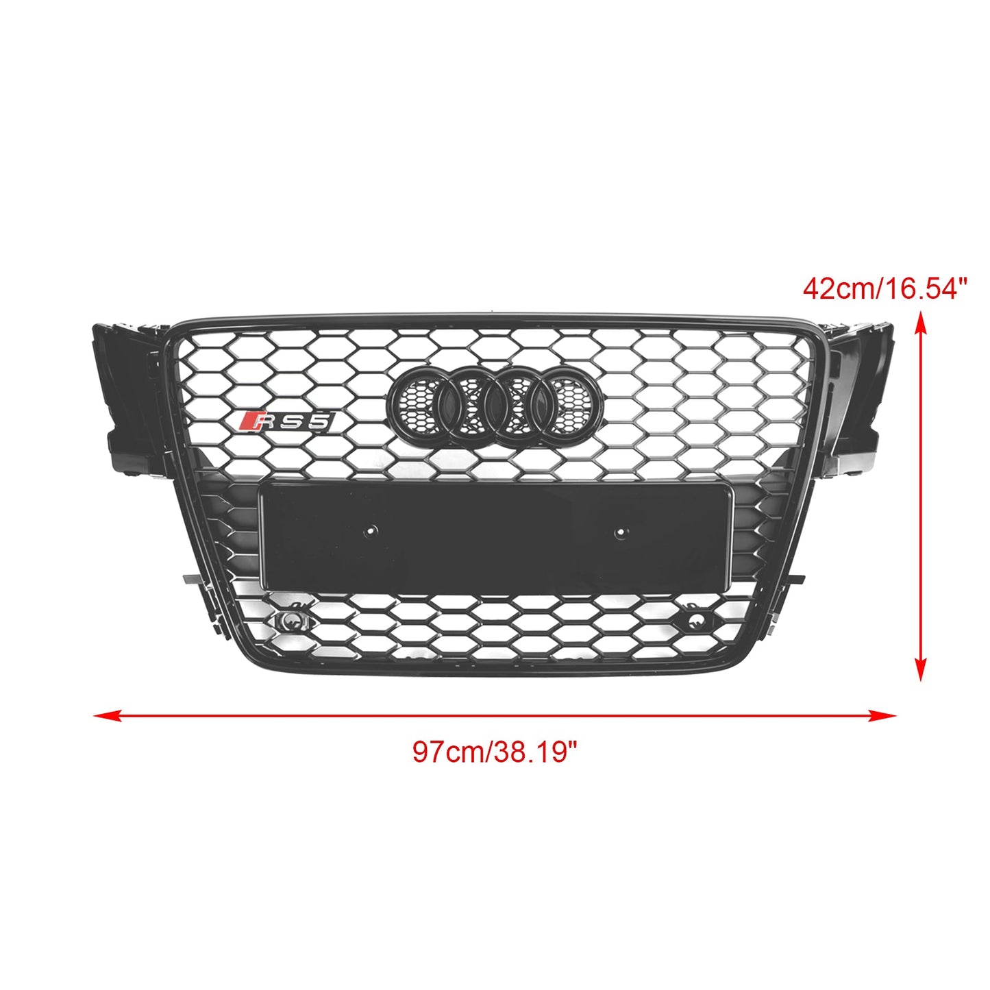 2008-2012 Audi A5/ A5 Sline/ S5 B8 Honeycomb Glossy Black Grille RS5 Sport Front Bumper Grill