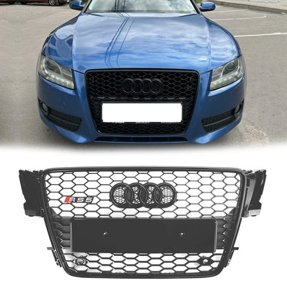 2008-2012 Audi A5/ A5 Sline/ S5 B8 Honeycomb Glossy Black Grille RS5 Sport Front Bumper Grill