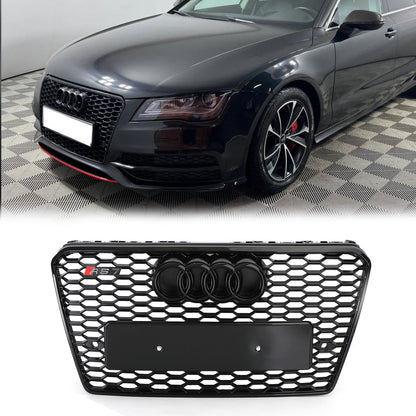 2010-2015 Audi A7 S7 Grill Replacement RS7 Style Honeycomb Sport Mesh Hex Black Grille