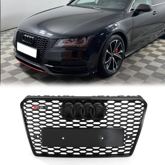 2010-2015 Audi A7 S7 Grill Replacement RS7 Style Honeycomb Sport Mesh Hex Black Grille