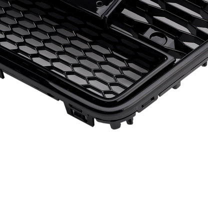 2010-2015 Audi A7/ A7 Sline/ S7 RS7 Style Grill Front Bumper Honeycomb Mesh Sport Black Grille W/ Ring Emblem + Quattro