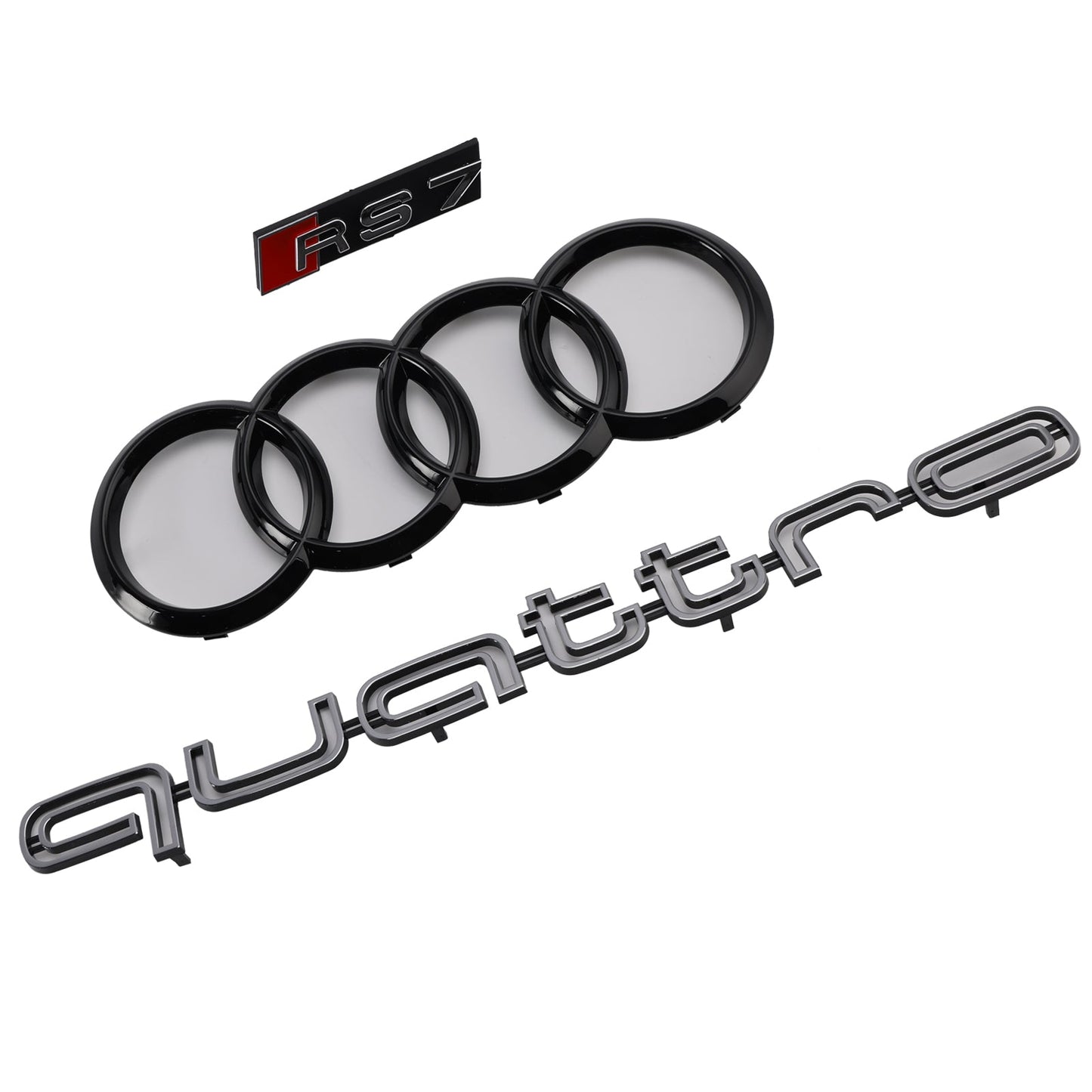 2010-2015 Audi A7/ A7 Sline/ S7 RS7 Style Grill Front Bumper Honeycomb Mesh Sport Black Grille W/ Ring Emblem + Quattro