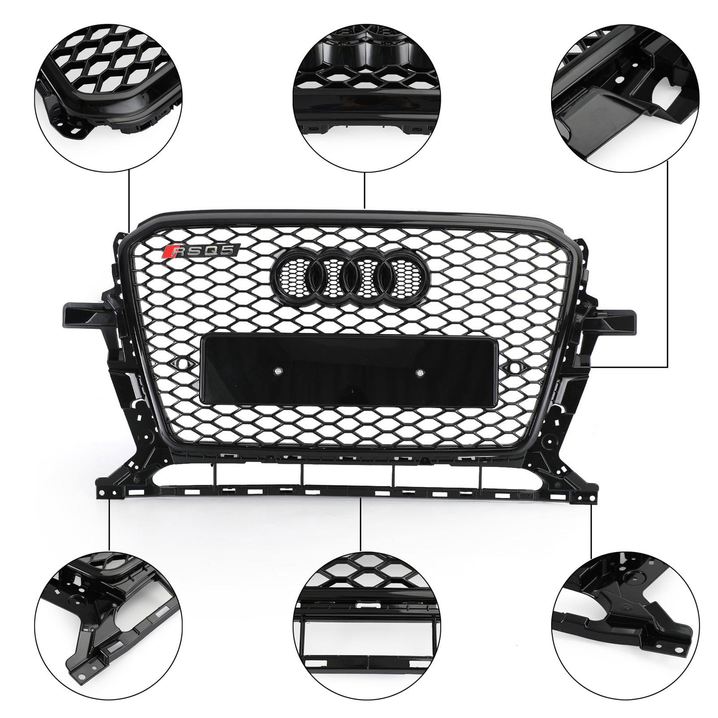 2013-2017 Audi Q5 SQ5 8R RSQ5 / SQ5 / Q5 Style Grill Front Bumper Replacement Grille