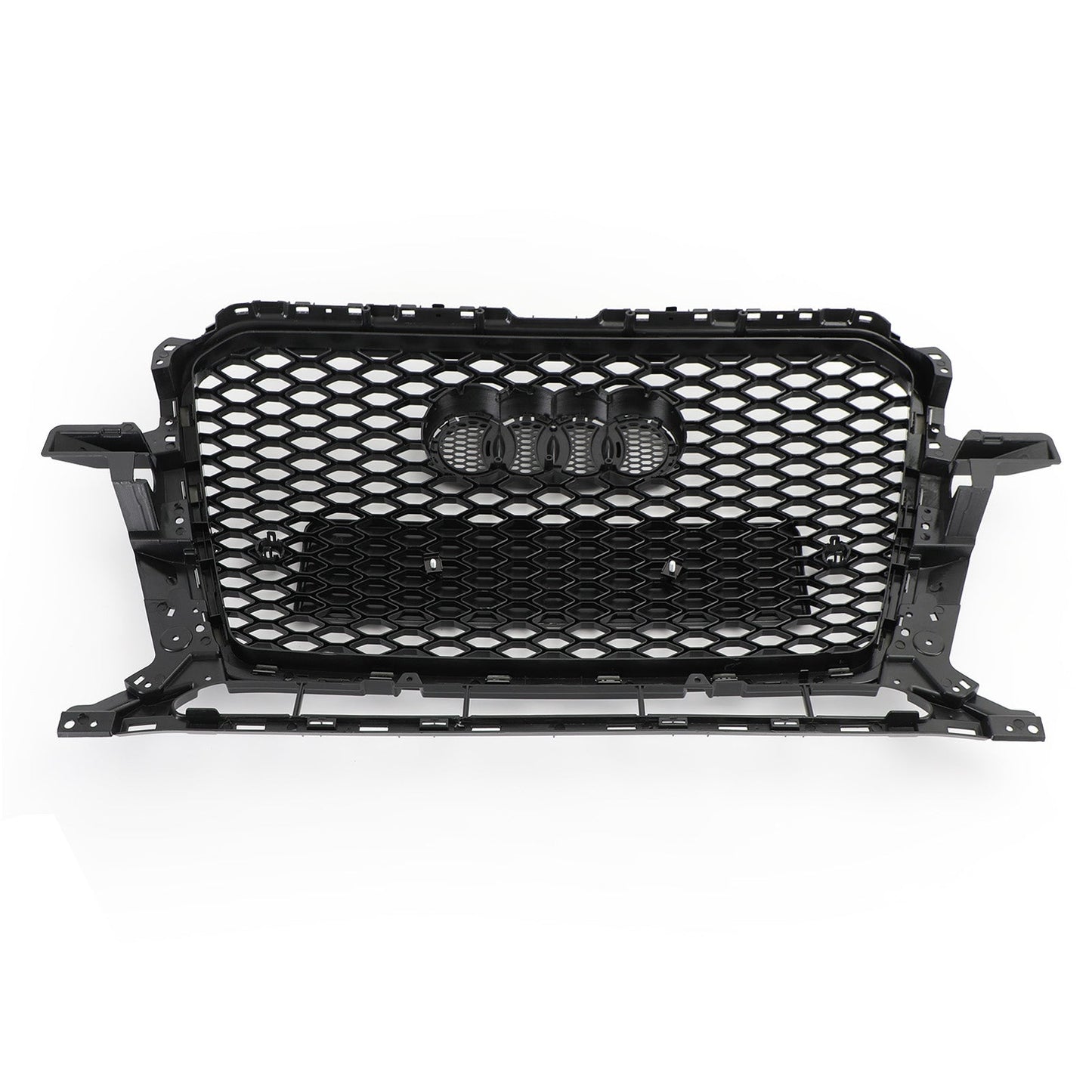 2013-2017 Audi Q5 / SQ5 Front Bumper Replacement Black Grill W/ Ring Emblem RSQ5 Honeycomb Style Grille