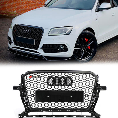 2013-2017 Audi Q5 / SQ5 Gloss Black Honeycomb Mesh Grille RSQ5 Style Front Bumper Grill