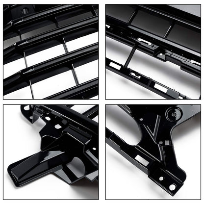 2013-2017 Audi Q5 / SQ5 Black Bumper Horizontal Slat Grill W/ Ring Emblem SQ5 Style Front Grille