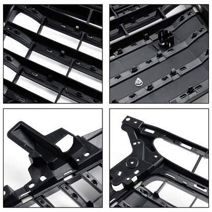 2013-2017 Audi Q5 / SQ5 Black Bumper Horizontal Slat Grill W/ Ring Emblem SQ5 Style Front Grille