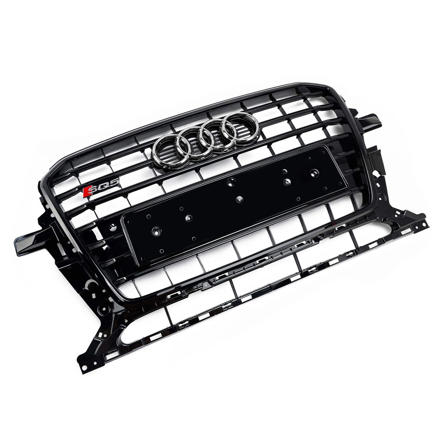2013-2017 Audi Q5 SQ5 Black SQ5 Style Grille Horizontal Slat Front Bumper Black Grill