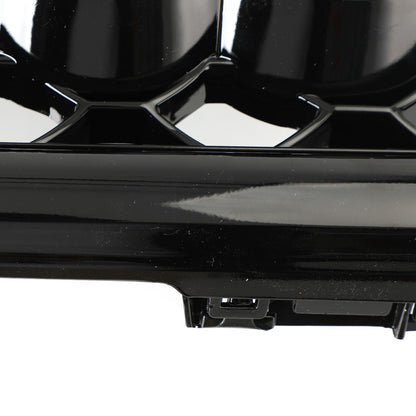 2008-2012 Audi A4/ A4 Sline/ S4 B8 RS4 Honeycomb Style Grill Sport Mesh Front Grille Glossy Black W/ Silver Ring Emblem