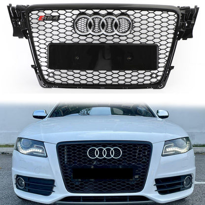 Audi 2008-2012 A4/S4 B8 Grill Replacement RS4 Style Honeycomb Sport Mesh Hex Grille Black