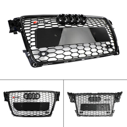 2008-2012 Audi A4/ A4 Sline/ S4 B8 RS4 Honeycomb Grille Front Bumper Mesh Black Grill With Ring Emblem
