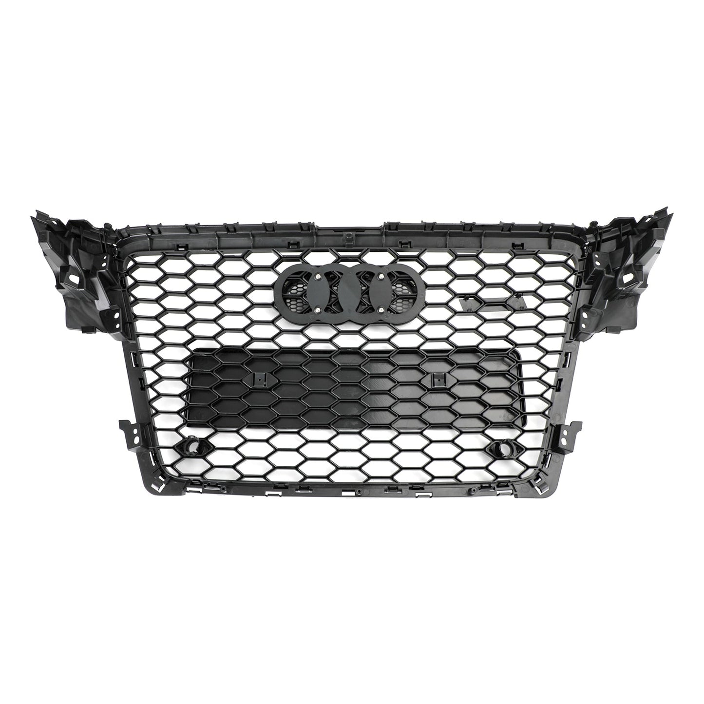 2008-2012 Audi A4 / A4 Avant B8 RS4 Style Honeycomb Mesh Hex Grill Gloss Black Grille + Fog Light Grille