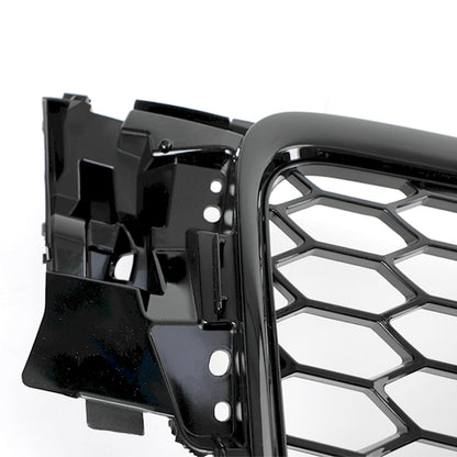 2008-2012 Audi A4 / A4 Avant B8 RS4 Style Honeycomb Mesh Hex Grill Gloss Black Grille + Fog Light Grille