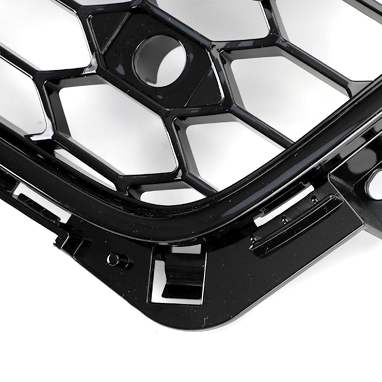 2008-2012 Audi A4 / A4 Avant B8 RS4 Style Honeycomb Mesh Hex Grill Gloss Black Grille + Fog Light Grille