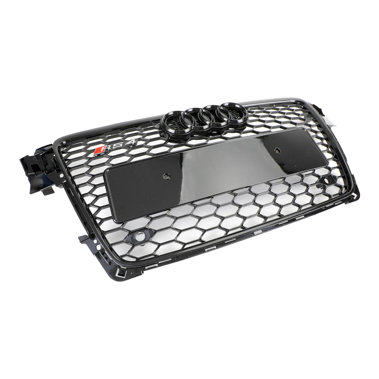 2008-2012 Audi A4/ A4 Sline/ S4 B8 RS4 Honeycomb Grille Front Bumper Mesh Black Grill With Ring Emblem