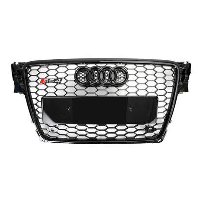 Audi 2008-2012 A4/S4 B8 Grill Replacement RS4 Style Honeycomb Sport Mesh Hex Grille Black