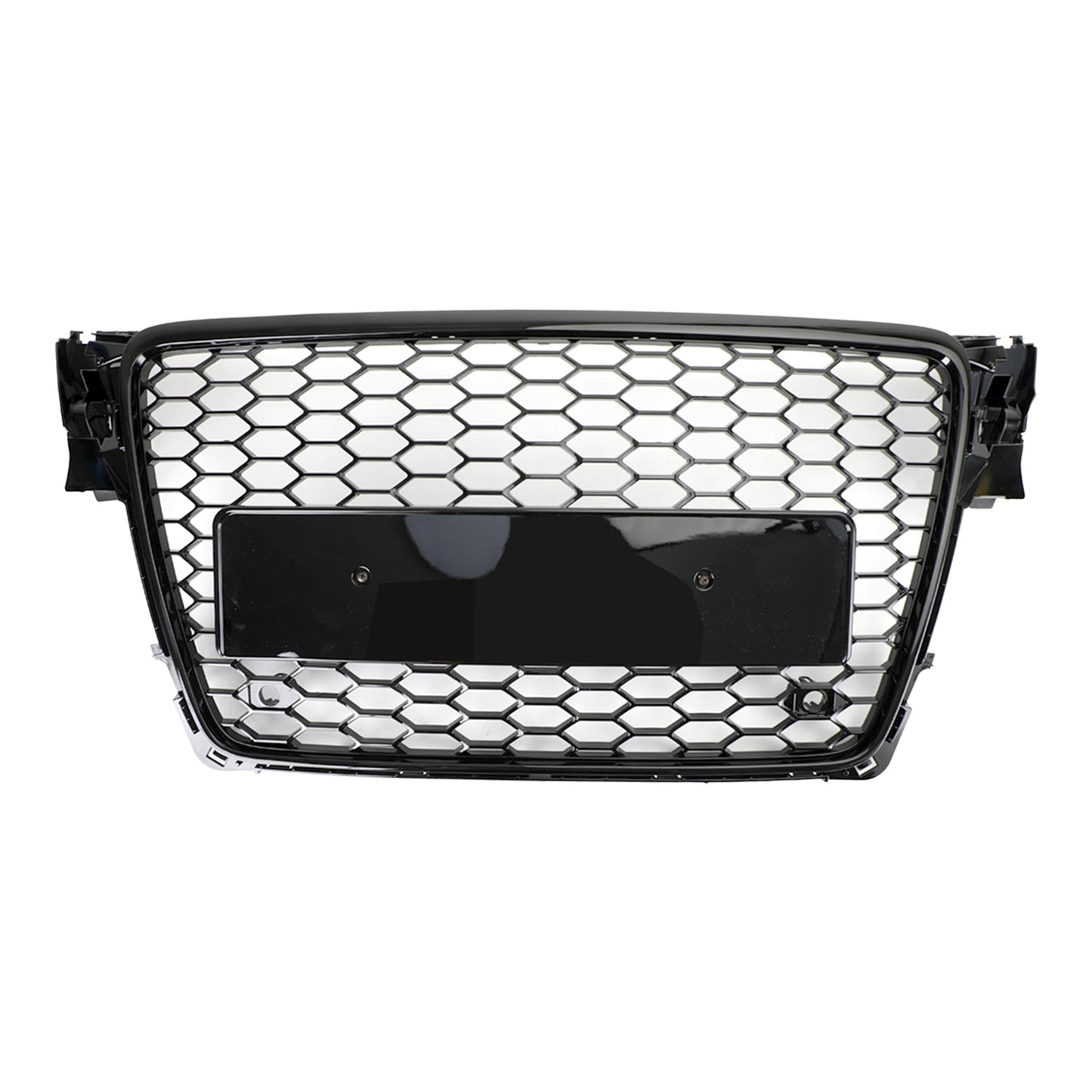2008-2012 Audi A4 / A4 Avant B8 RS4 Style Honeycomb Mesh Hex Grill Gloss Black Grille + Fog Light Grille