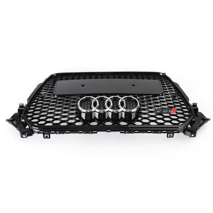 2012-2016 Audi A4 / A4 Sline / S4 B8.5 Front Black Honeycomb RS Style Grille With Silver Ring Emblem